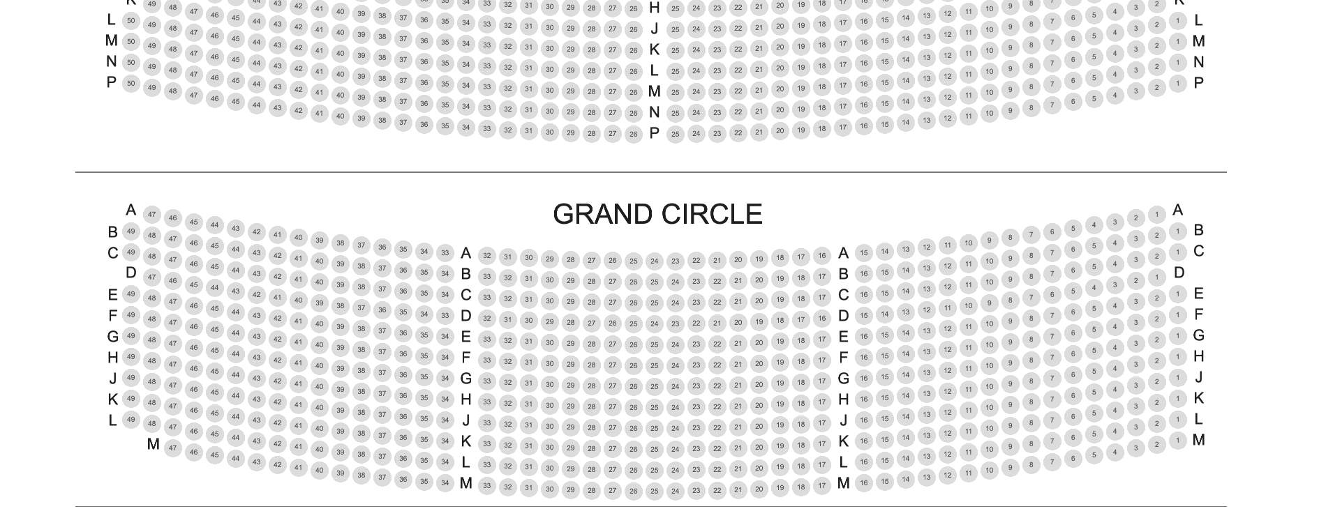 Seating Plan of the Lyceum Theatre